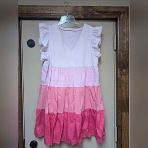 NWOT Pants Store Flutter Sleeve Color Block Dress Size M